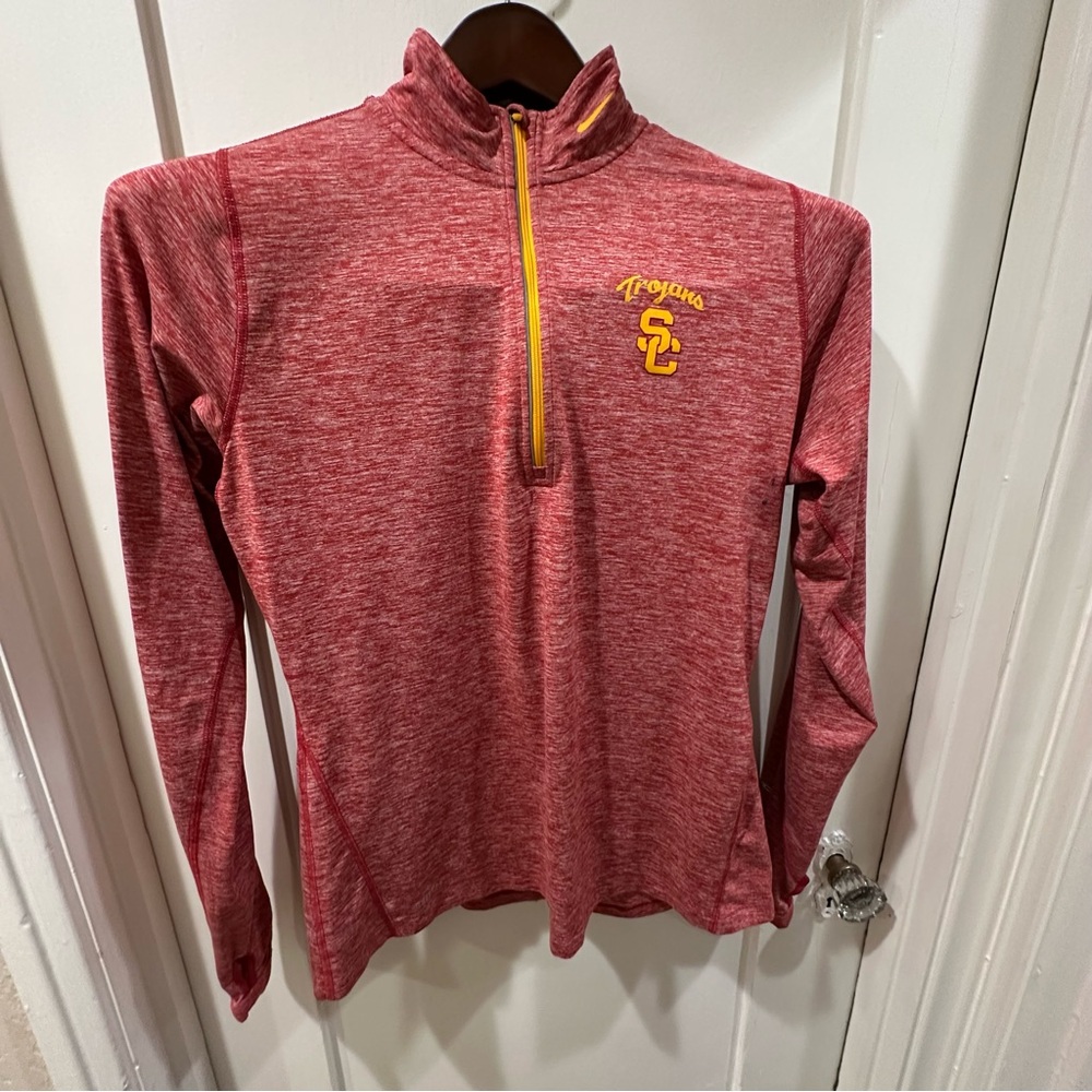 Nike Red USC Quarter Zip Long Sleeve Shirt